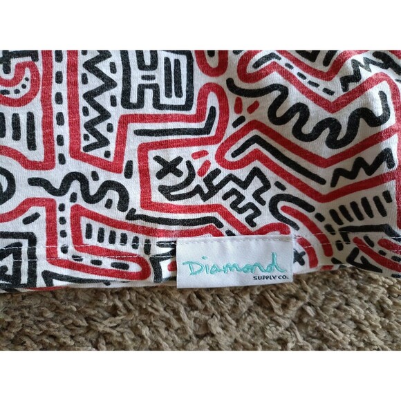Diamond Supply Co T-Shirt Men's Small Keith Haring Art Graphic Red Short Sleeve - Picture 3 of 8
